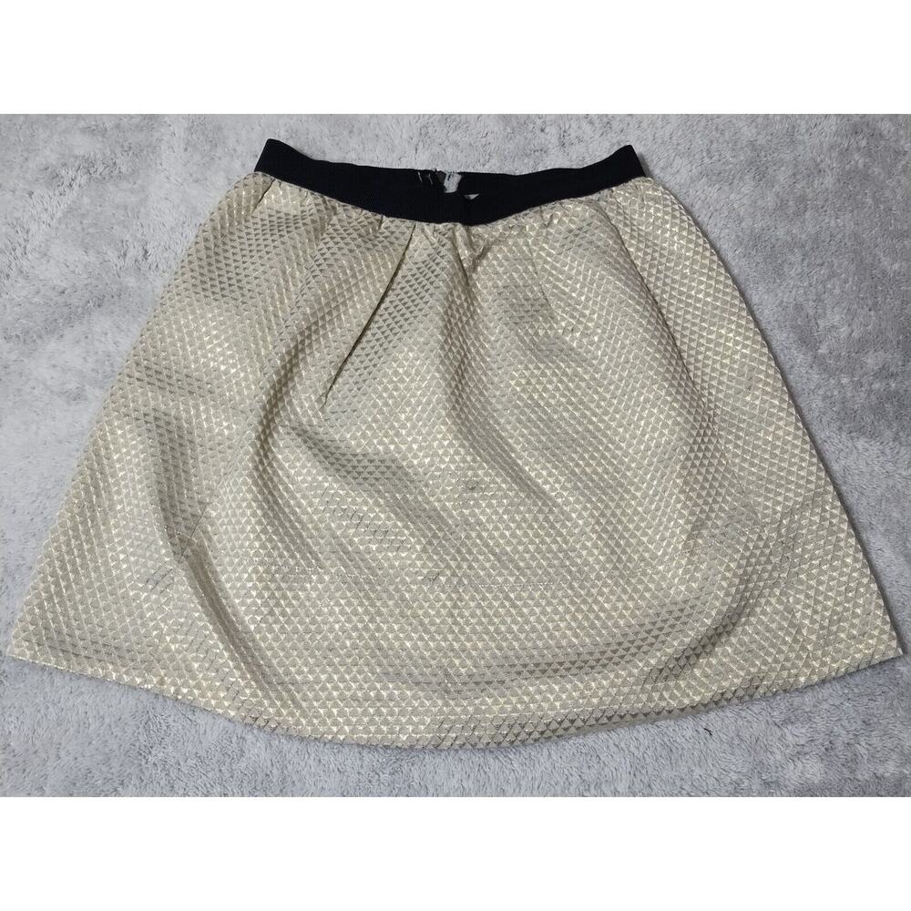 GANNI Anthro Gold Metallic Cressida Brocade A-Line Short Skirt w/ Pockets XS